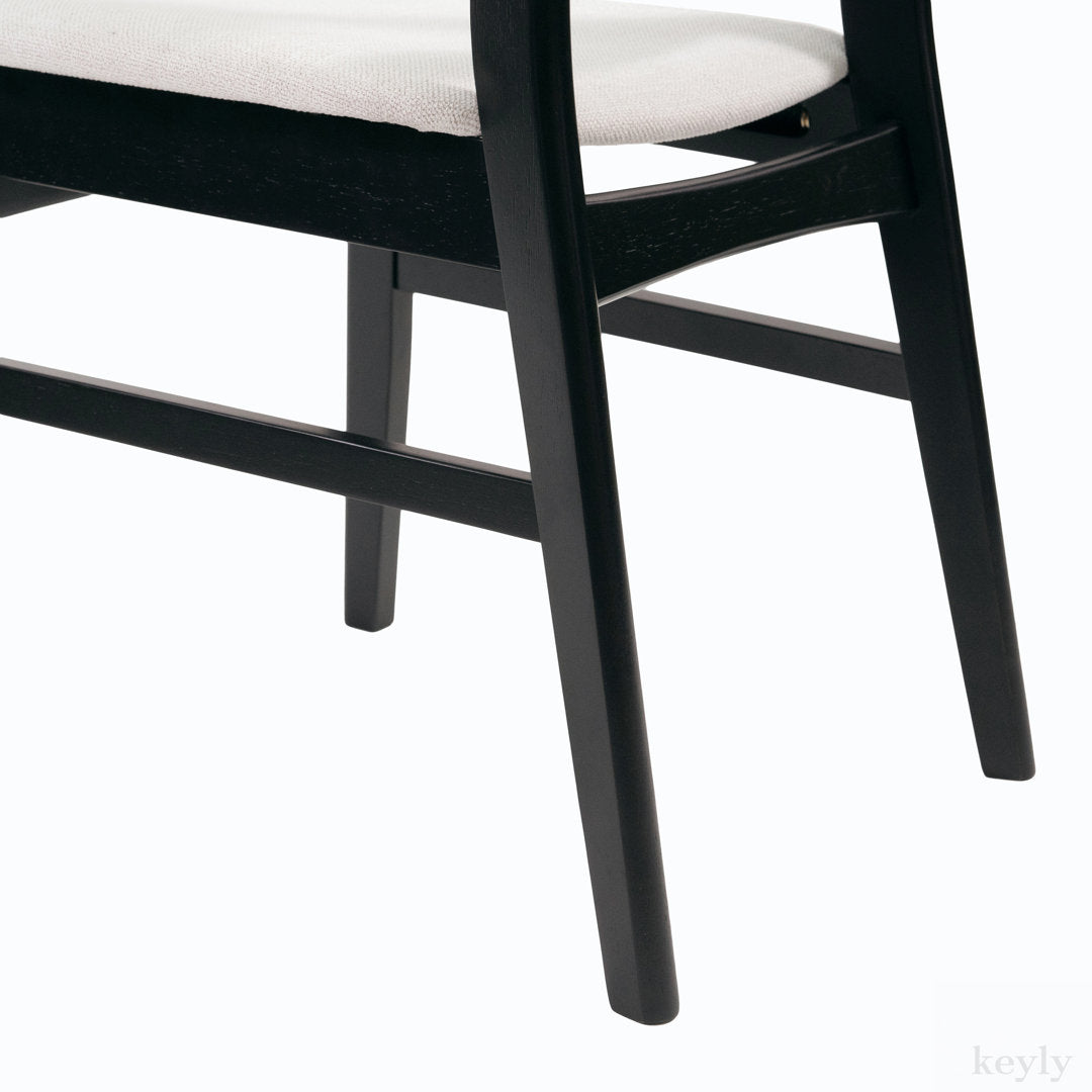 Cambrielle Upholstered Side Chair (Set of 2) Wade Logan® Frame Color: Black, Upholstery Color: Light Beige