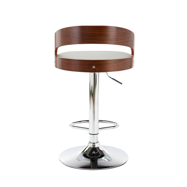Aviella Swivel Adjustable Height Faux Leather Mid-Century Bar Stool Wade Logan® Color: Gray