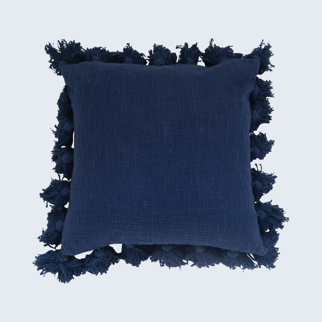 Vivienne Luxurious Square Cotton Pillow Cover and Insert Kelly Clarkson Home Color: Navy Blue