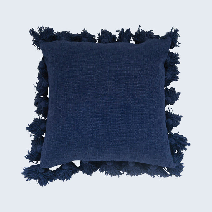 Vivienne Luxurious Square Cotton Pillow Cover and Insert Kelly Clarkson Home Color: Navy Blue