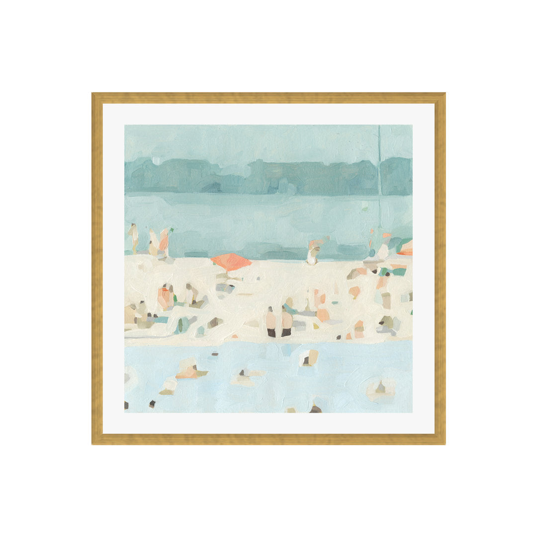 Sea Glass Sandbar II by Emma Scarvey - Picture Frame Painting Joss & Main Frame Color: Natural Size: 12"H x 12"W