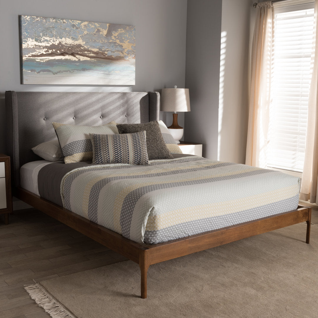 Ellerman Tufted Platform Bed Mercury Row® Color: Gray Size: Queen