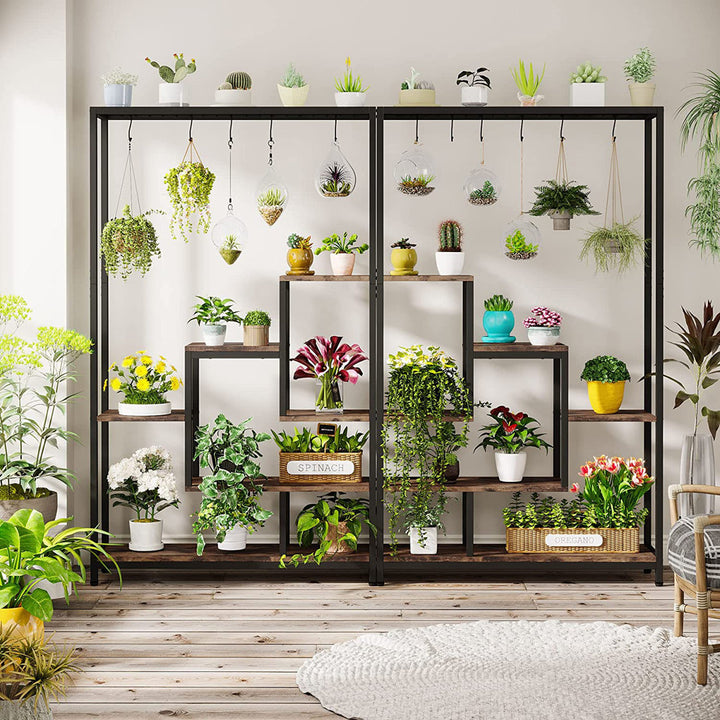 Mahala Rectangular Multi-Tiered Plant Stand Trent Austin Design® Color: Brown/Black