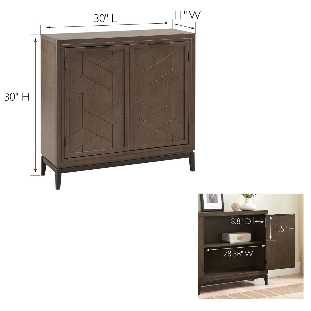 Emmett Solid + Manufactured Wood Foyer Cabinet in Smoke Gray Latitude Run®