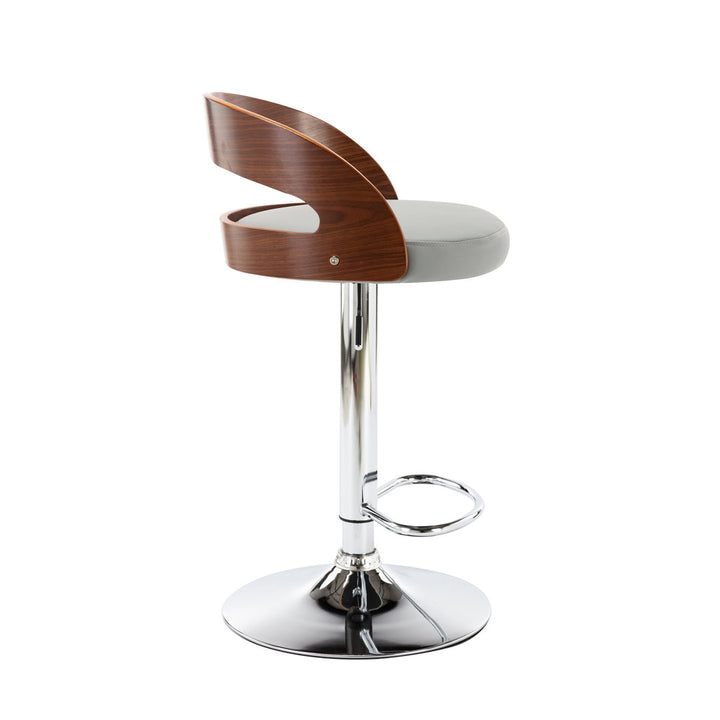 Aviella Swivel Adjustable Height Faux Leather Mid-Century Bar Stool Wade Logan® Color: Gray