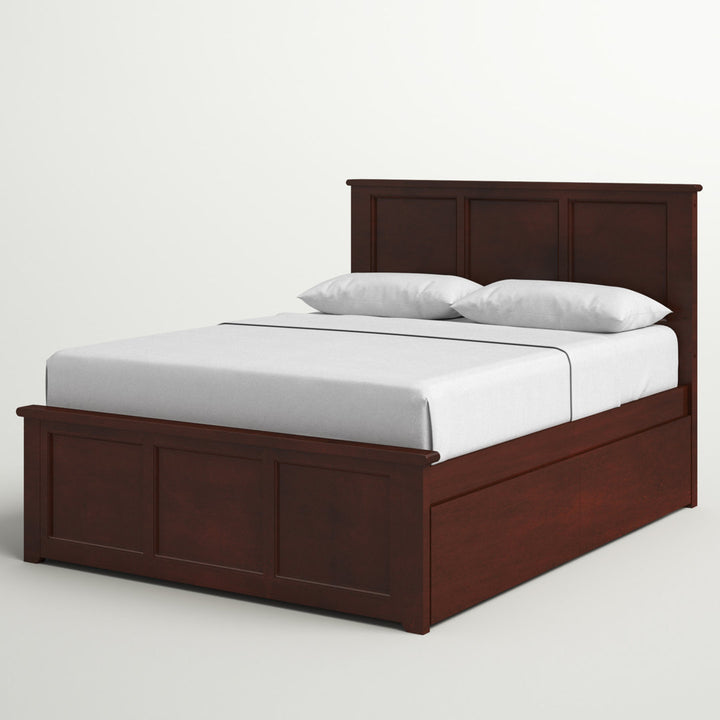 Amear Solid Wood Storage Platform Bed with Under Bed Drawers Lark Manor™ Color: Walnut Size: Queen