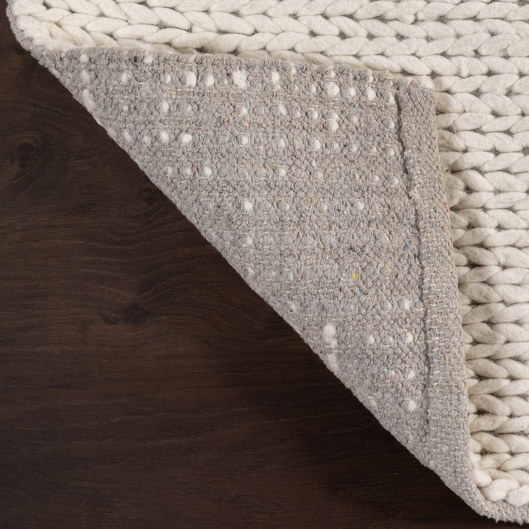 Dunanney Hand Braided Ivory Area Rug Dakota Fields Rug Size: Square 5'