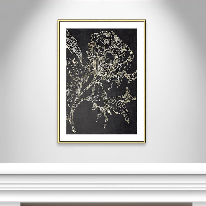 Golden Flower Folklore I by Asia Jensen - Picture Frame Graphic Art Print Joss & Main Size: 42.75" H x 30.75" W Format: Gold Framed