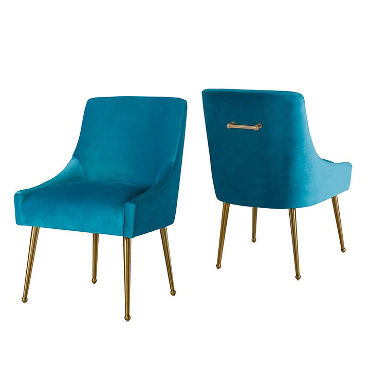 Magallanes Velvet Upholstered Side Chair (Set of 2) Willa Arlo™ Interiors Upholstery Color: Light Blue