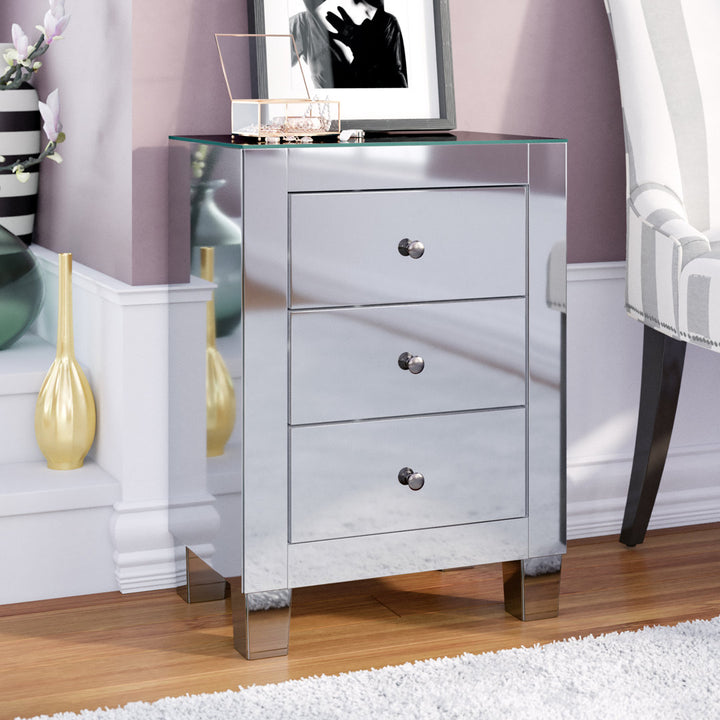 Brixton 3 - Drawer Mirrored Accent Chest Etta Avenue™