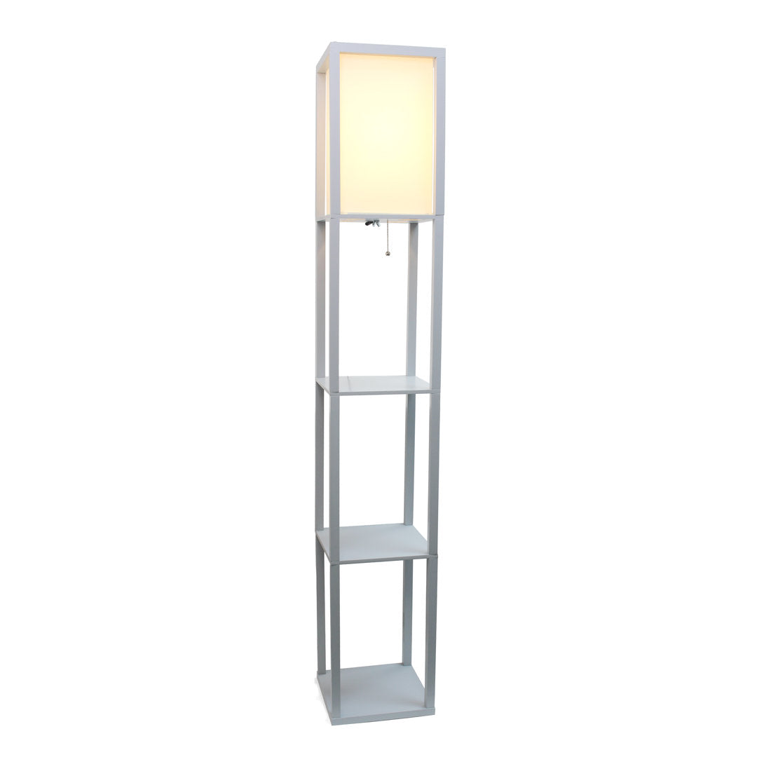 Abeyta 62.75" Column Floor Lamp Mercury Row® Teen Bulb Included: No, Base Finish: Gray