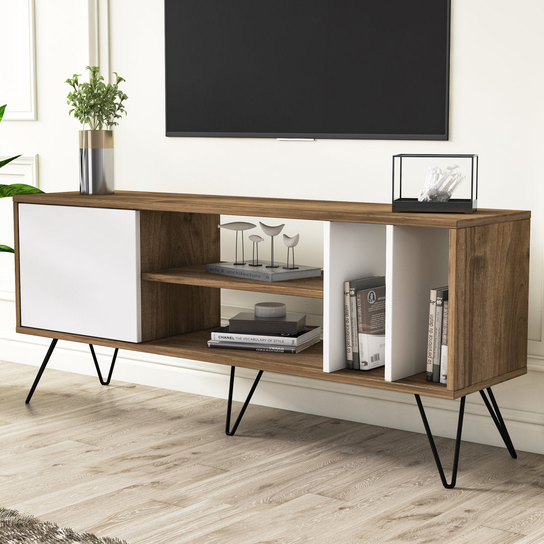 Umaima TV Stand for TVs up to 65" Wrought Studio™ Color: Walnut/White