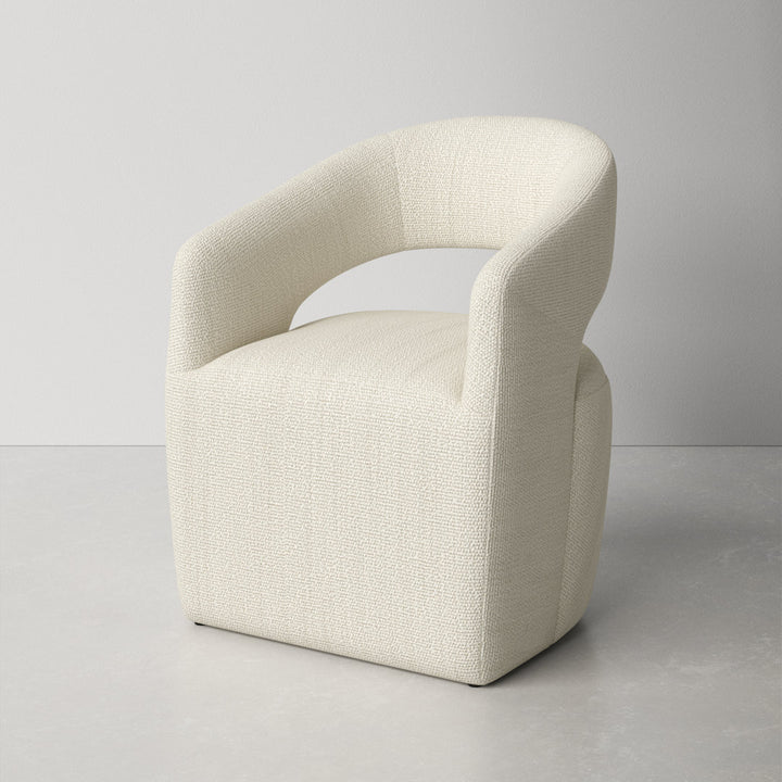 Camino Performance Fabric Rolling Arm Chair AllModern Upholstery Color: Off White Boucle