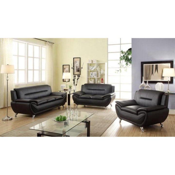 Mulvey 80" Faux Leather Pillow Top Arm Sofa Orren Ellis Upholstery Color: Black