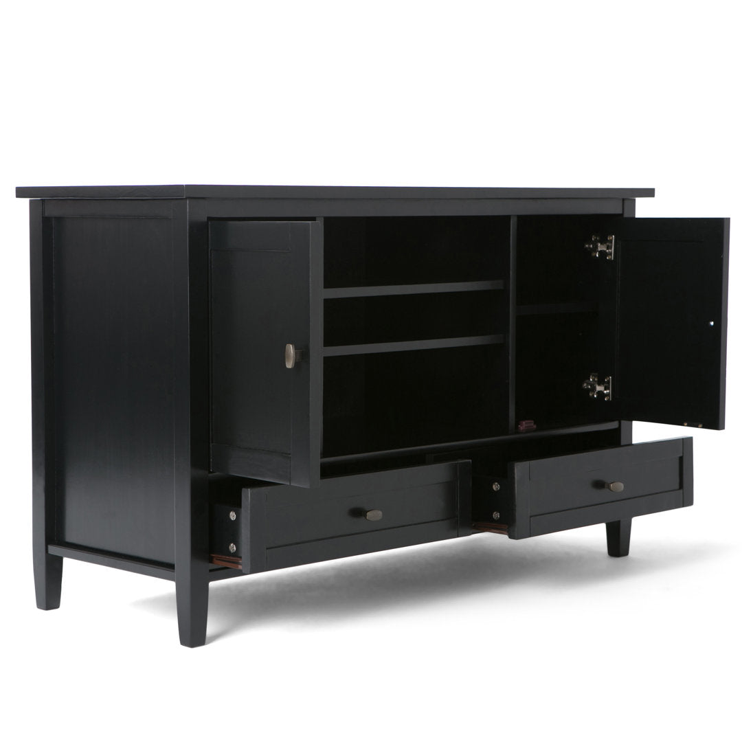 Warm Shaker SOLID WOOD TV Media Stand iFor TVs up to 50 inches Simpli Home Color: Black