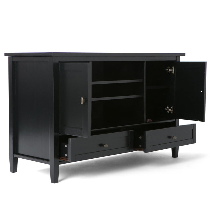 Warm Shaker SOLID WOOD TV Media Stand iFor TVs up to 50 inches Simpli Home Color: Black