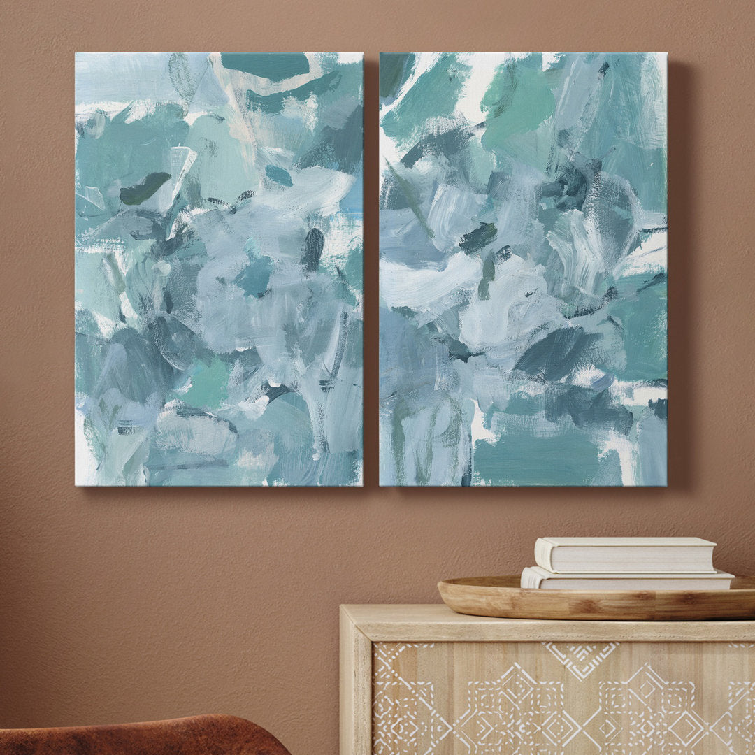 Soft Teal I Premium Gallery Wrapped Canvas - Ready To Hang Orren Ellis Size: 27" H x 32" W x 1" D