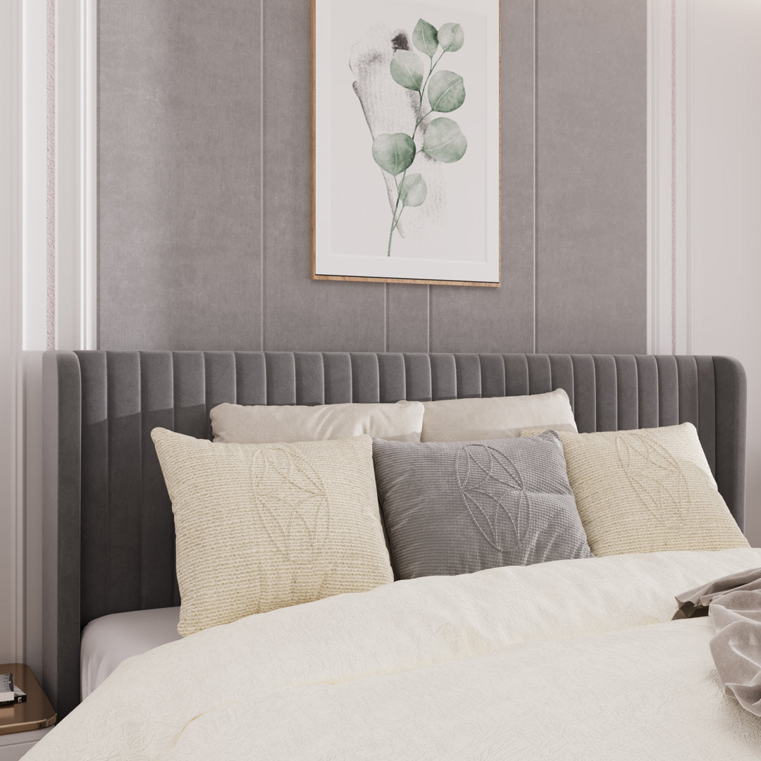 Candler Upholstered Platform Bed with Wingback Willa Arlo™ Interiors Color: Gray Size: King