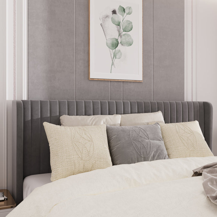 Candler Upholstered Platform Bed with Wingback Willa Arlo™ Interiors Color: Gray Size: King