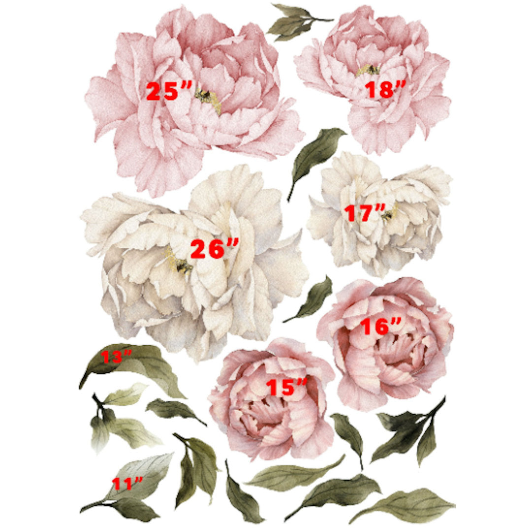20 Piece Peonies Wall Decal Set House of Hampton®