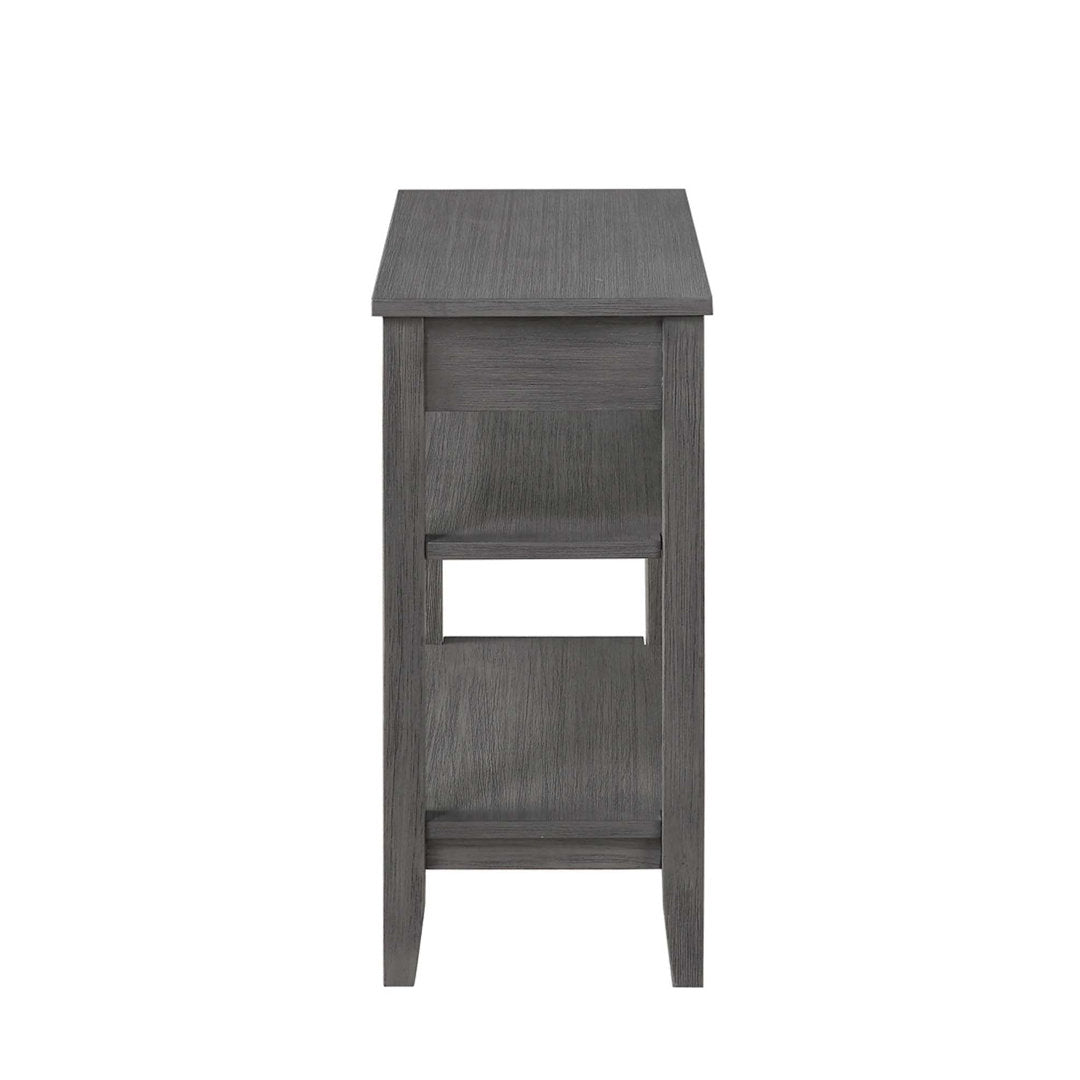 Carbin End Table with Drawer and Shelves Winston Porter Color: Dark Gray Wirebrush
