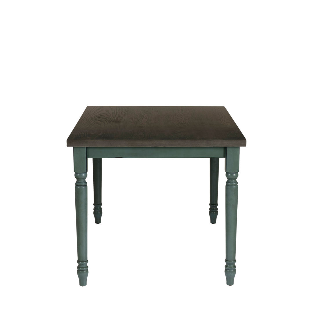 Io 60" Two Tone Solid Wood Farmhouse Dining Table Laurel Foundry Modern Farmhouse® Color: Dark Gray Top/Teal Blue Base
