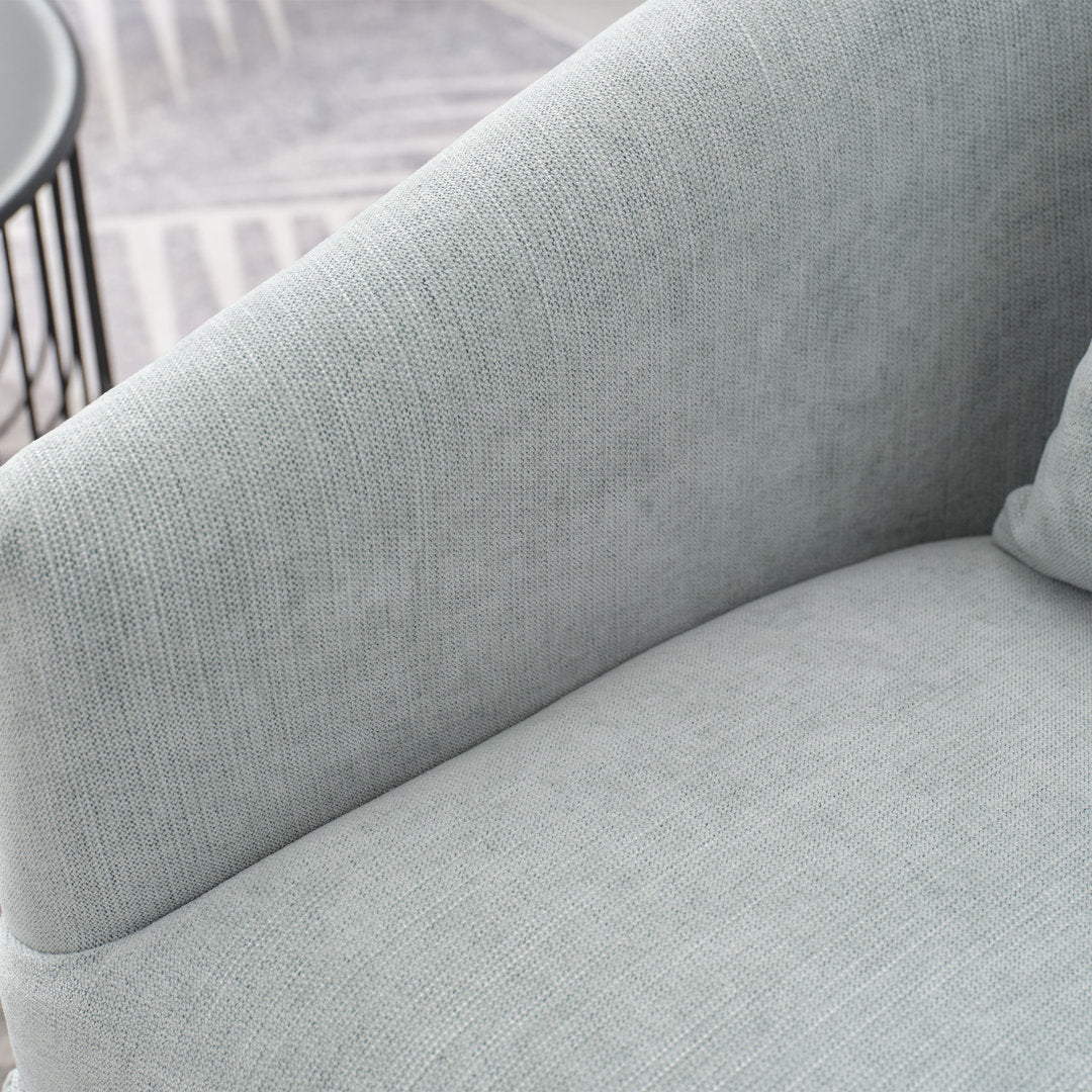 Swivel Accent Arm Chair with Plump Pillow Upholstered Comfy 360 Degree Swivel  Sofa Chair Brayden Studio® Body Fabric: Light Green Linen Blend