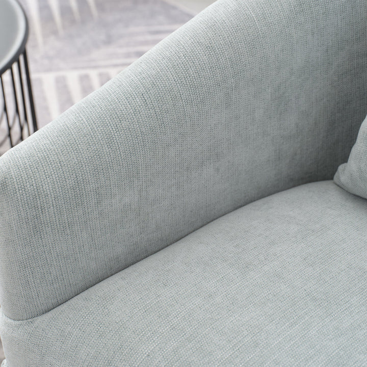 Swivel Accent Arm Chair with Plump Pillow Upholstered Comfy 360 Degree Swivel  Sofa Chair Brayden Studio® Body Fabric: Light Green Linen Blend
