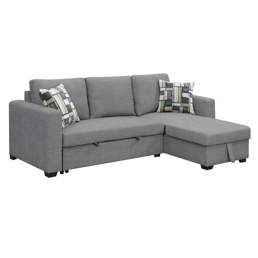 Hendrick 88.6" Wide Reversible Sleeper Sofa & Chaise Hashtag Home Fabric: Fossil Gray