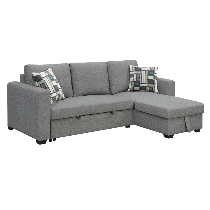 Hendrick 88.6" Wide Reversible Sleeper Sofa & Chaise Hashtag Home Fabric: Fossil Gray