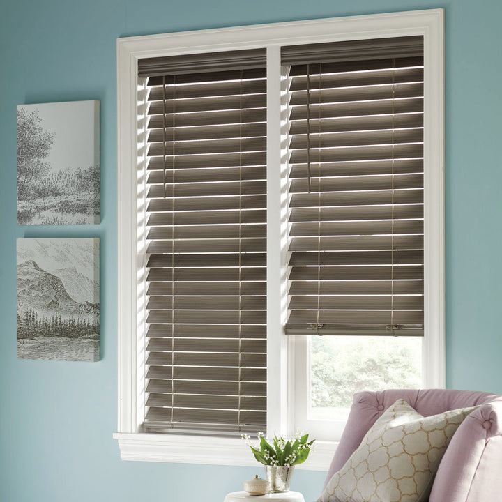 2.5 " Room Darkening Cordless Faux Wood Blind Symple Stuff Color/Finish: Seal Gray Length: 72", Width: 26.5"