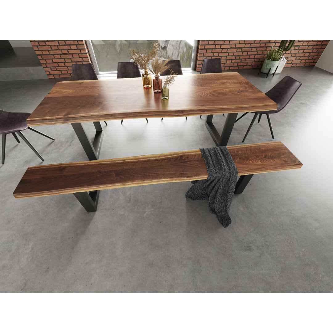 Lemay Iron Trestle Dining Table Union Rustic Size: 30" H x 79" L x 39" W