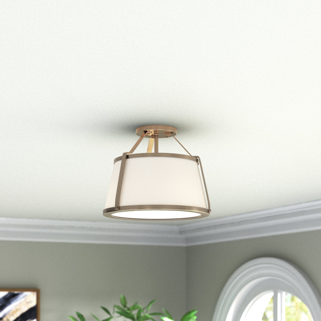 Vonnie 3 -Light 15.5" Semi Flush Mount Joss & Main Fixture Finish: Burnished Brass