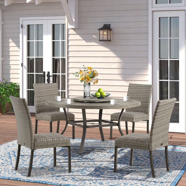 Alphild Rattan Patio Dining Side Chair (Set of 2) Lark Manor™
