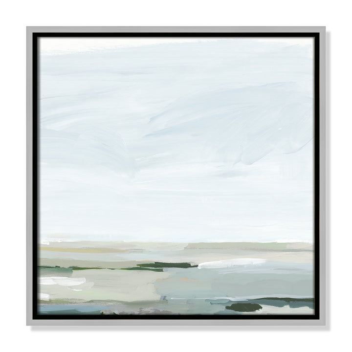 Pure Stillness - Floater Frame Painting Print on Canvas Joss & Main Size: 17.5" H x 17.5" W x 2" D Format: Silver