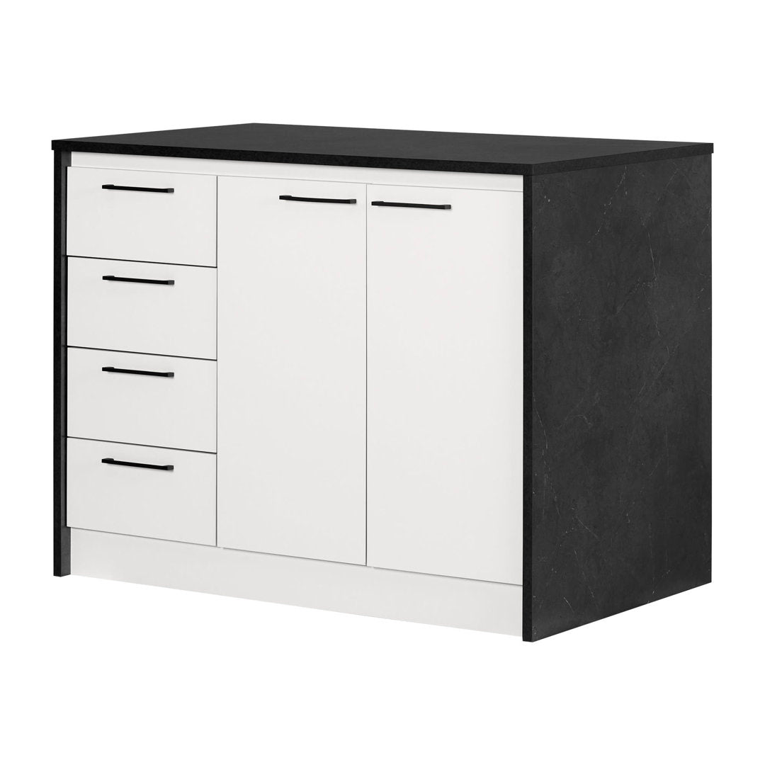 Myro 47.25'' Wide Kitchen Island South Shore Base Finish: Black