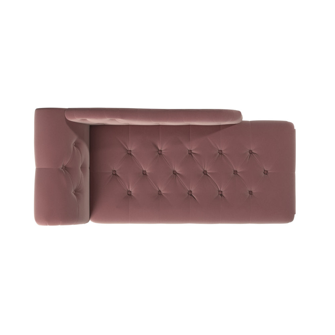 Kannon Tufted Right-Arm Chaise Lounge Willa Arlo™ Interiors Fabric: Ash Rose Velvet