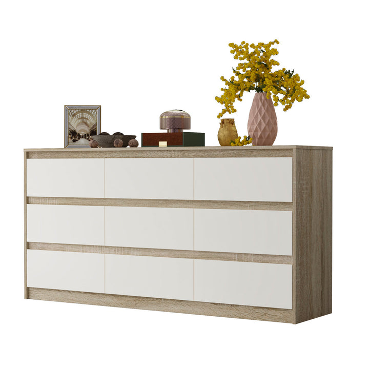 Aurica 9 Drawer 63" W Dresser Wade Logan® Color: White/Wood