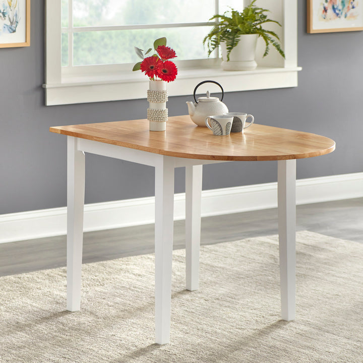 Castellon Drop Leaf Rubber Solid Wood Dining Table Charlton Home® Color: White