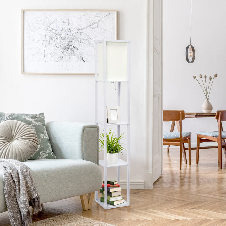 Abeyta 62.75" Column Floor Lamp Mercury Row® Teen Base Finish: White, Bulb Included: No