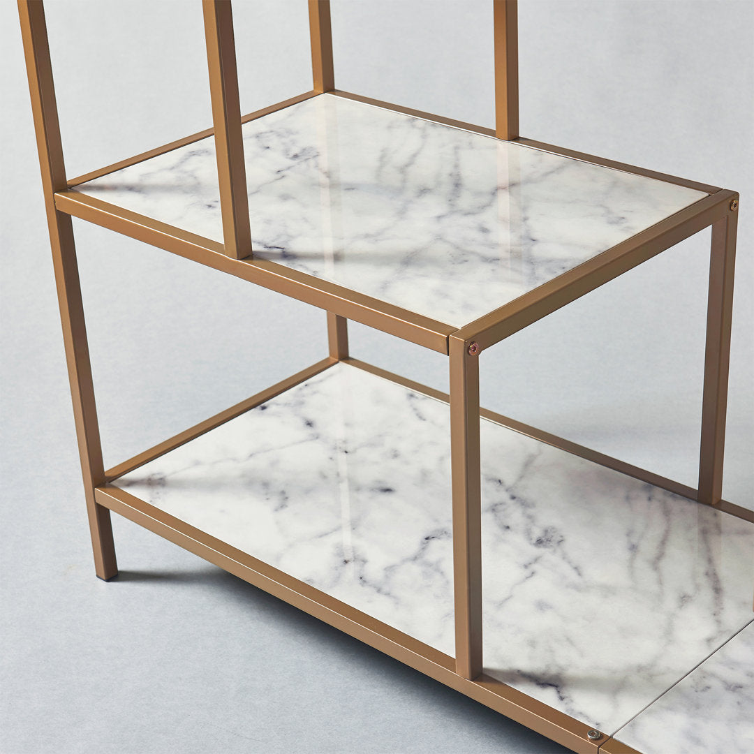 Carbone Media Stand with Faux Marble Finish Mercer41