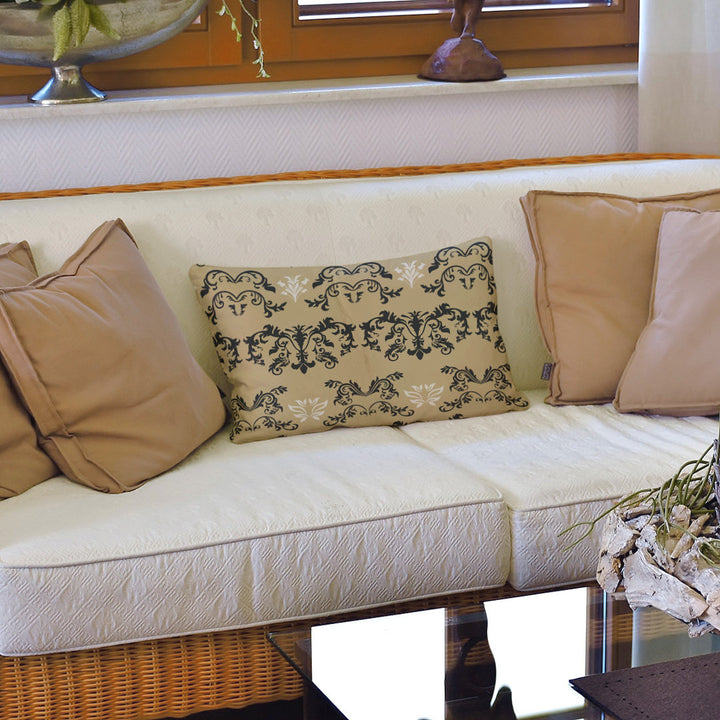 New Orleans Football Baroque Rectangular Pillow Cover & Insert ArtVerse Color: Wheat/Black/White