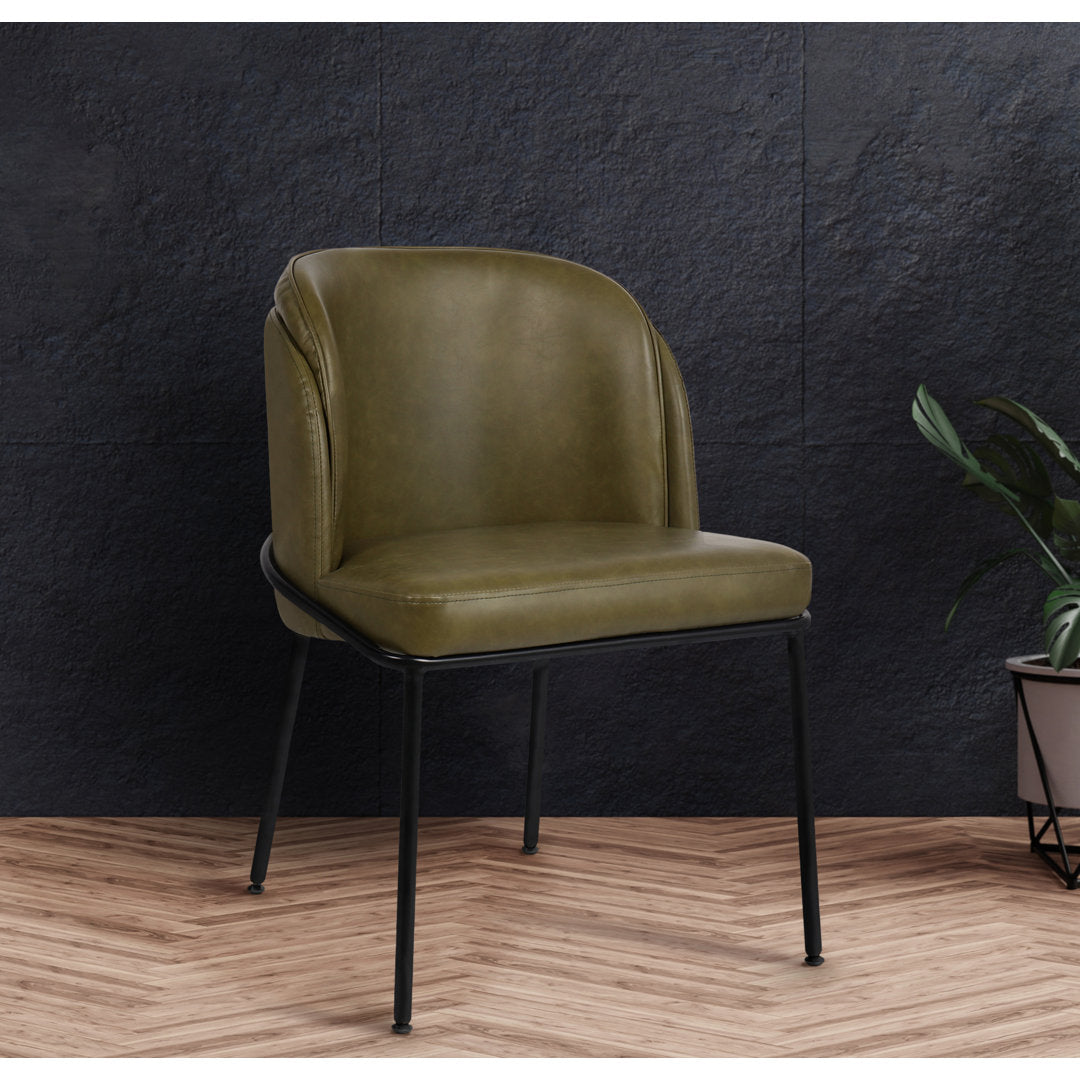 Philpott Faux Leather Dining Chair, Set Of 2 (Set of 2) Trent Austin Design® Upholstery Color: Olive