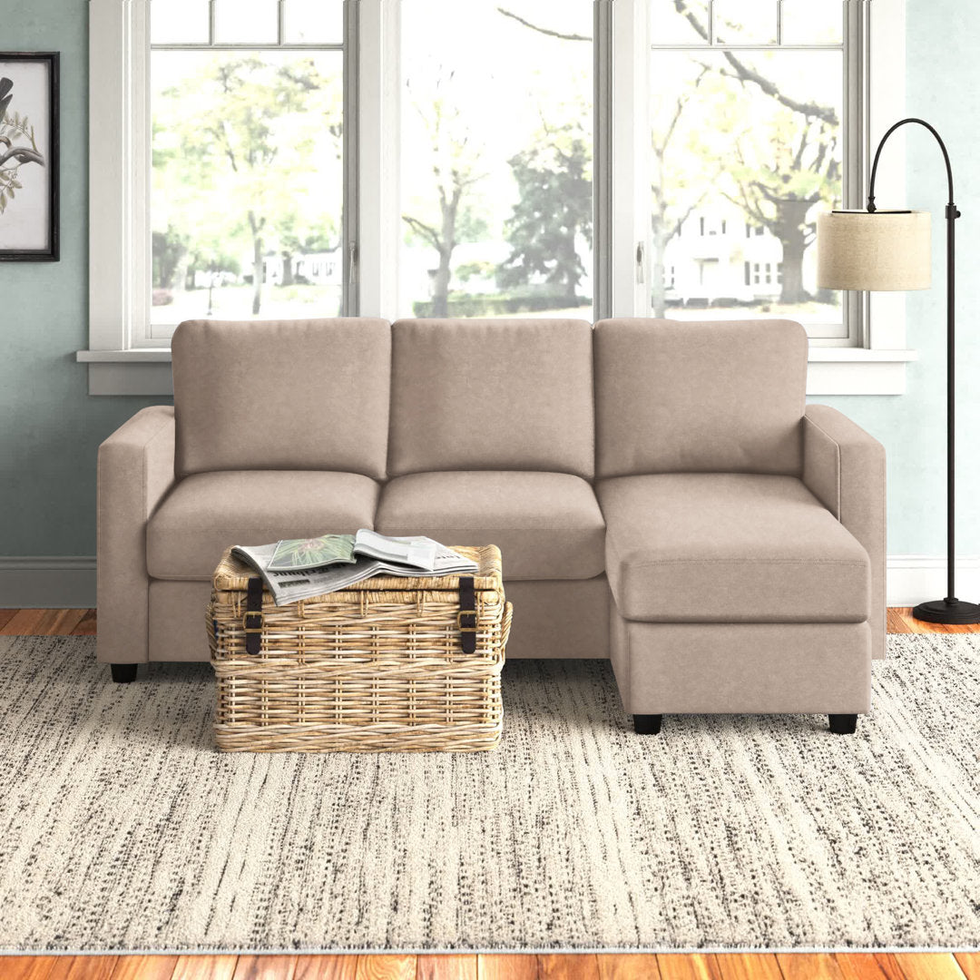 Campbelltown 78.5" Wide Reversible Sofa & Chaise with Ottoman Andover Mills™ Fabric: Beige Polyester Blend