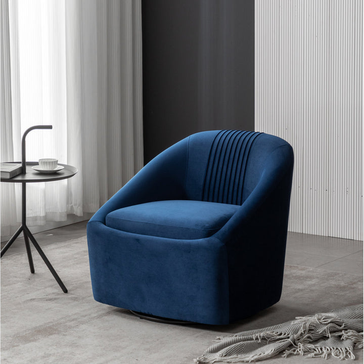 Arrun 28" W Velvet Swivel Barrel Chair (Set of 2) Wade Logan® Fabric: Blue Velvet