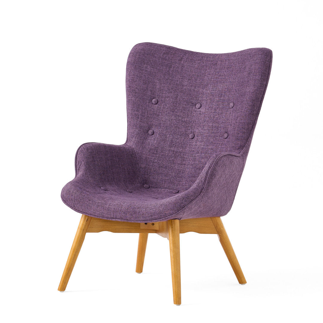 Dayon 68.58Cm Wide Tufted Polyester Lounge Chair and Ottoman George Oliver Fabric: Purple  Polyester Blend