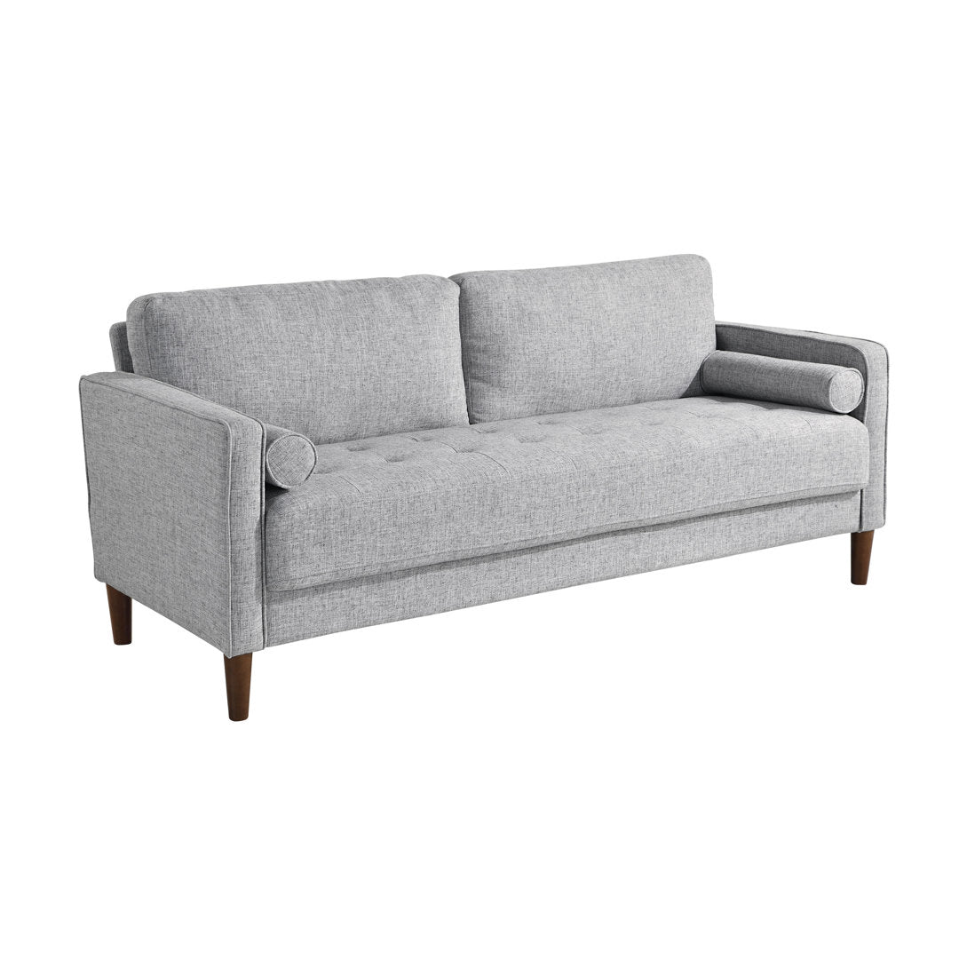 Garren 75.6'' Square Arm Tufted Sofa Mercury Row® Fabric: Gray Polyester