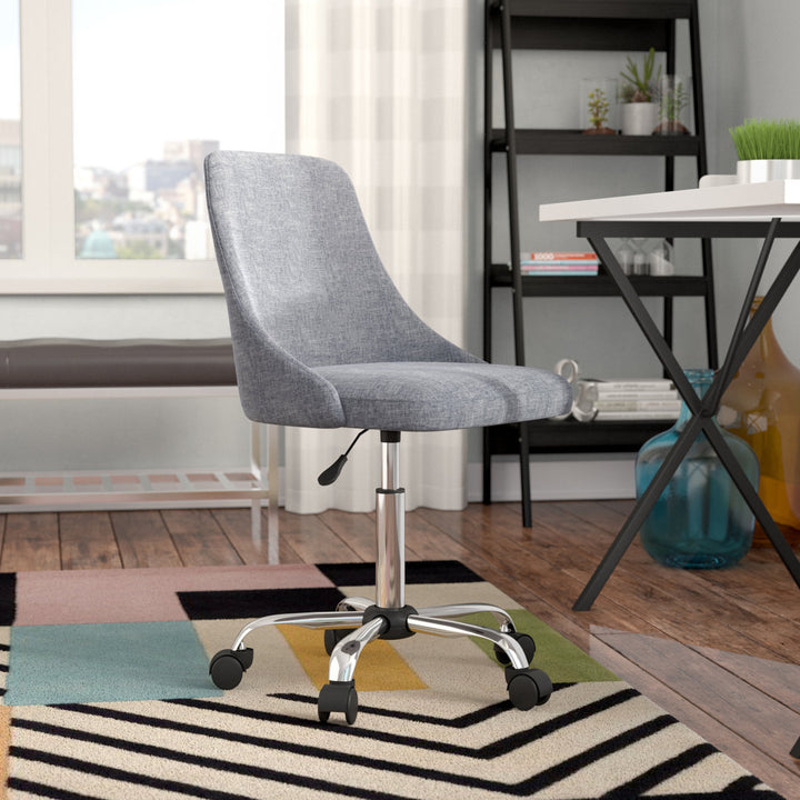 Natalia Fabric Upholstered Office Chair with Chrome Base Etta Avenue™ Teen Upholstery Color: Gray