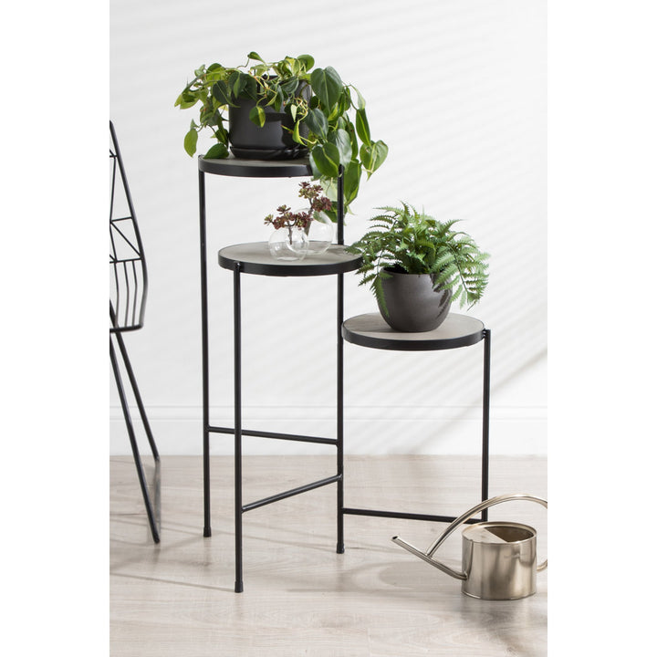 Logan Square Round Multi-Tiered Solid Wood Plant Stand Mercury Row® Color: Gray