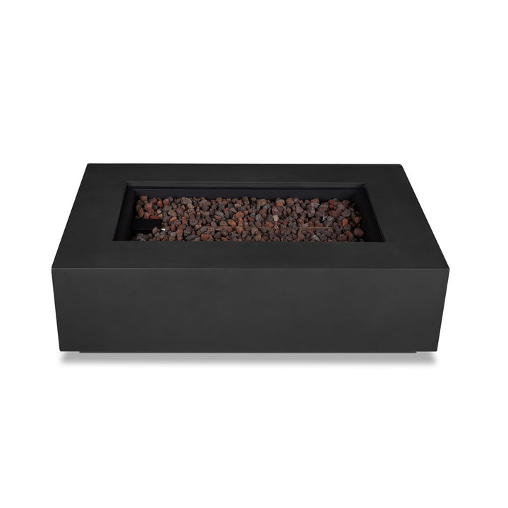 AEGEAN Propane / Natural Gas Outdoor Fire Pit Table Real Flame Size: 15" H x 50" W x 32" D Finish: Black